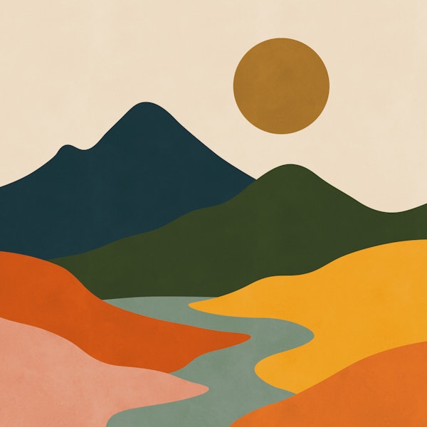Minimalist Desert River Sunset