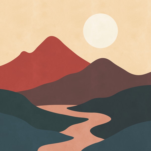 Minimal Sunset Mountains