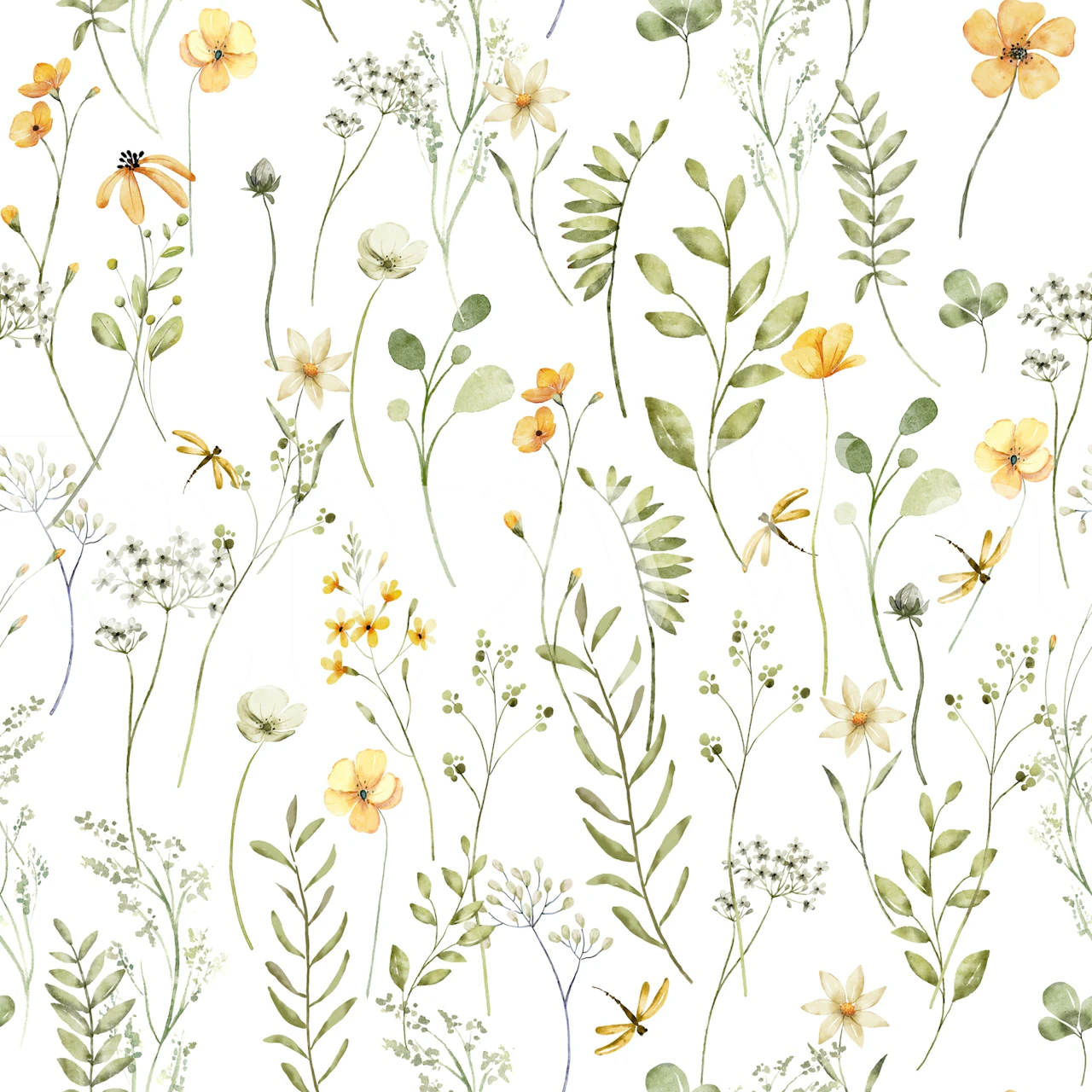 Calm Field In Spring white - large wallpaper
