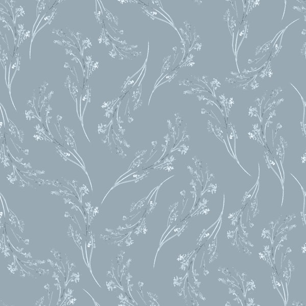 Dusty Blue Botanical Vines