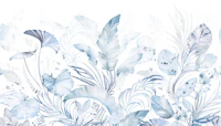 tropical plants blue wallpaper