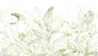 tropical plants green wallpaper