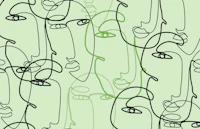 Face Line Art Green wallpaper