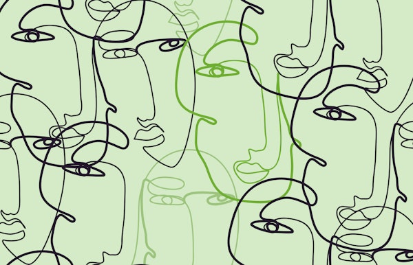 Face Line Art Green