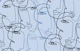 Face line art blue