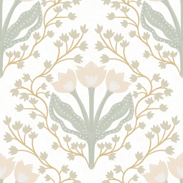 Art Nouveau Tulip Damask