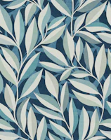 Indigo Blue Denim Leaf Silhouette wallpaper