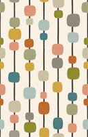 mid century striped rounded squares wallpaper