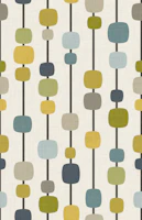 mid century striped dots - teal green wallpaper