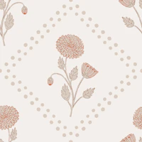 Soft Botanical Chrysanthemum Dotty Beige wallpaper