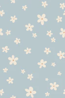Simple Sweet Daisies - Blue Girls Room wallpaper