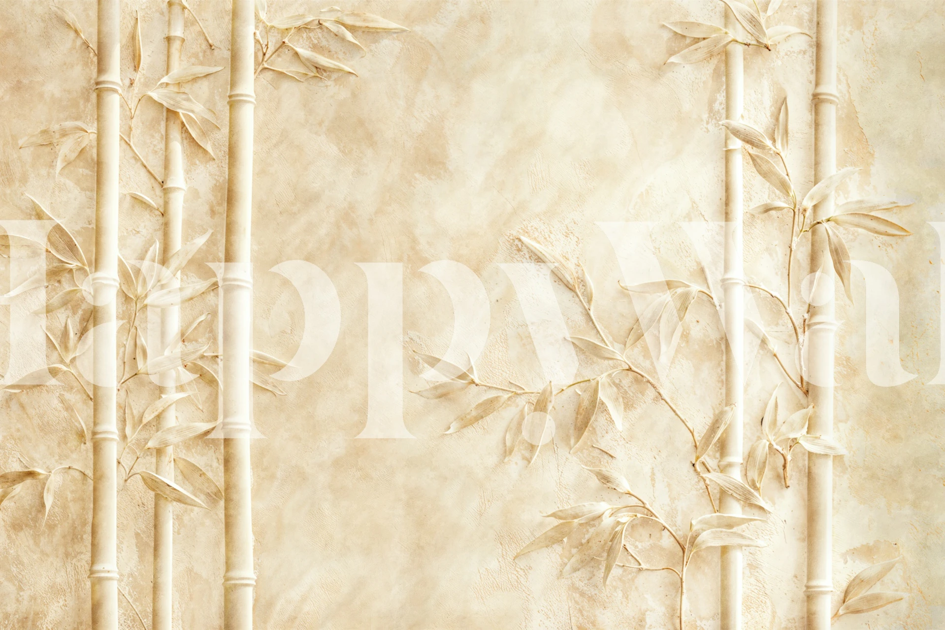 Soft beige bamboo wallpaper in a room