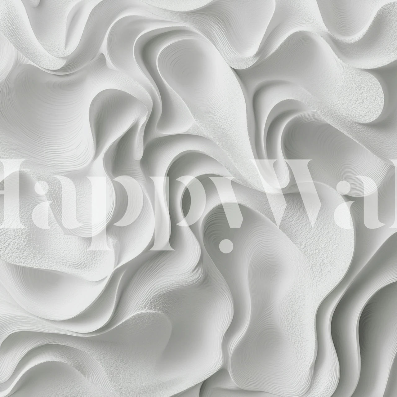 Minimal White Wavy Relief wallpaper