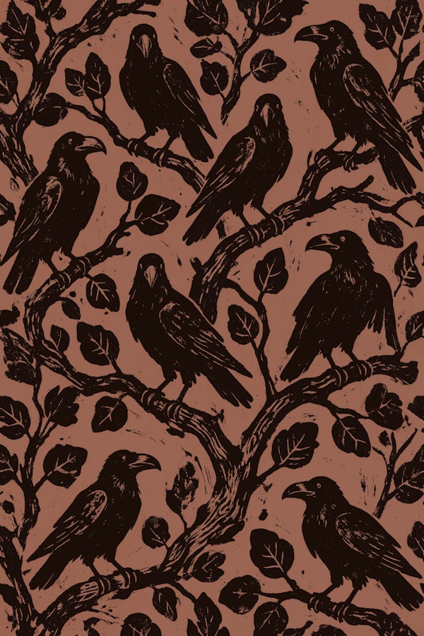Moody Ravens and Leaves