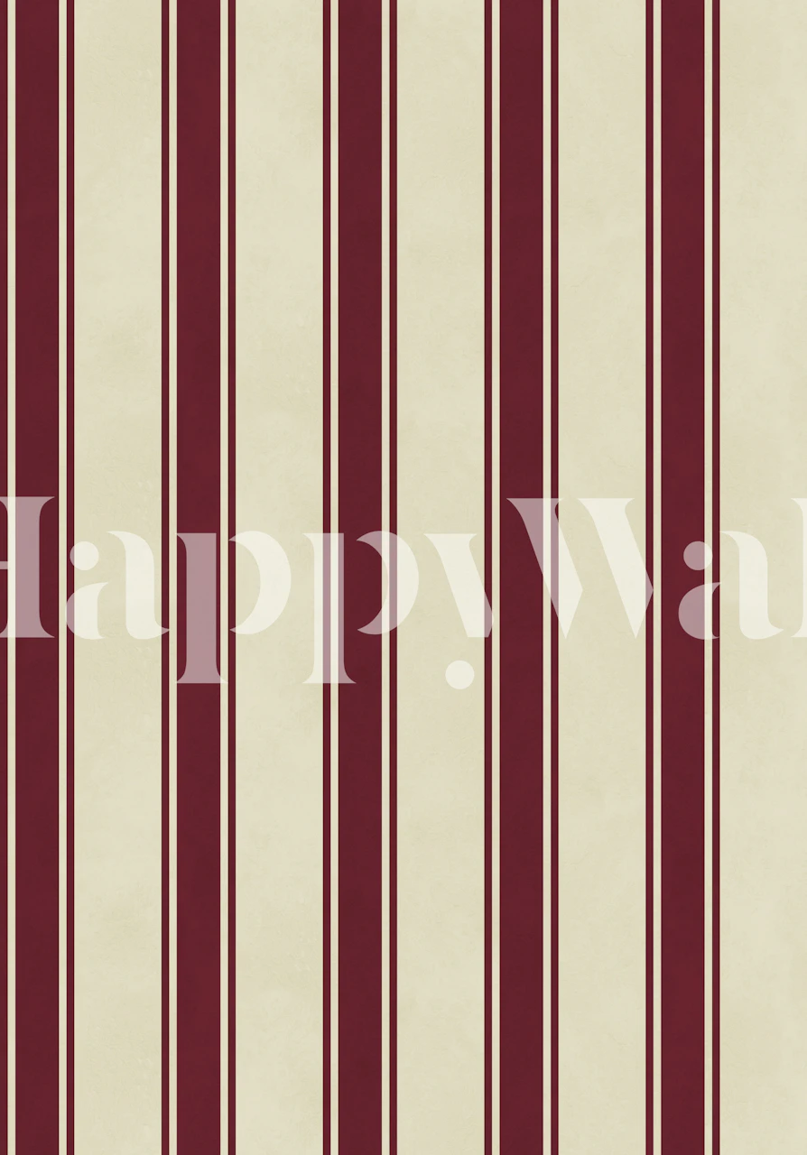Red striped wallpaper in a classic room