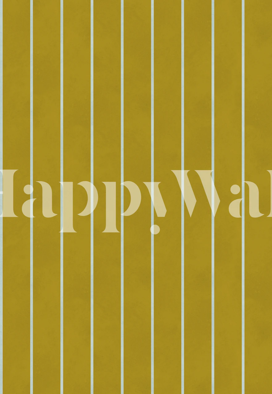 Golden ochre pinstripe wallpaper in a room