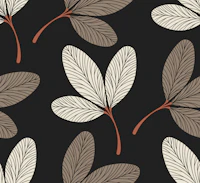 Autumn Leaves - Black and Beige wallpaper