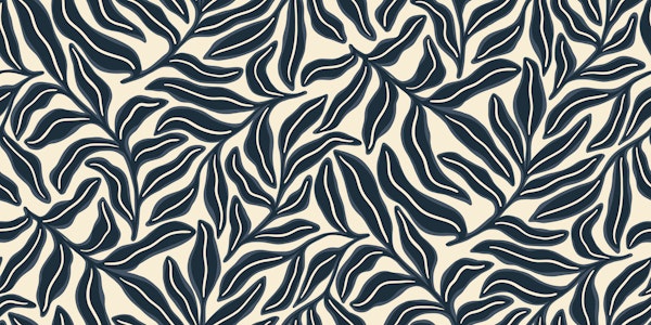 big leaves cream dark blue