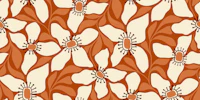 Blossom terracotta red wallpaper