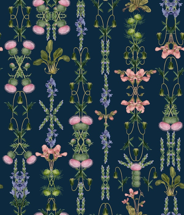 Victorian Botanical Spring Navy
