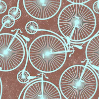 Retro bike - brown blue tapeet