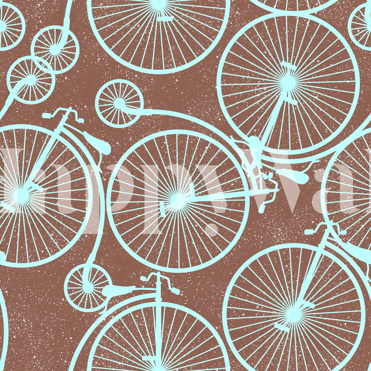 Retro bike - brown blue wallpaper