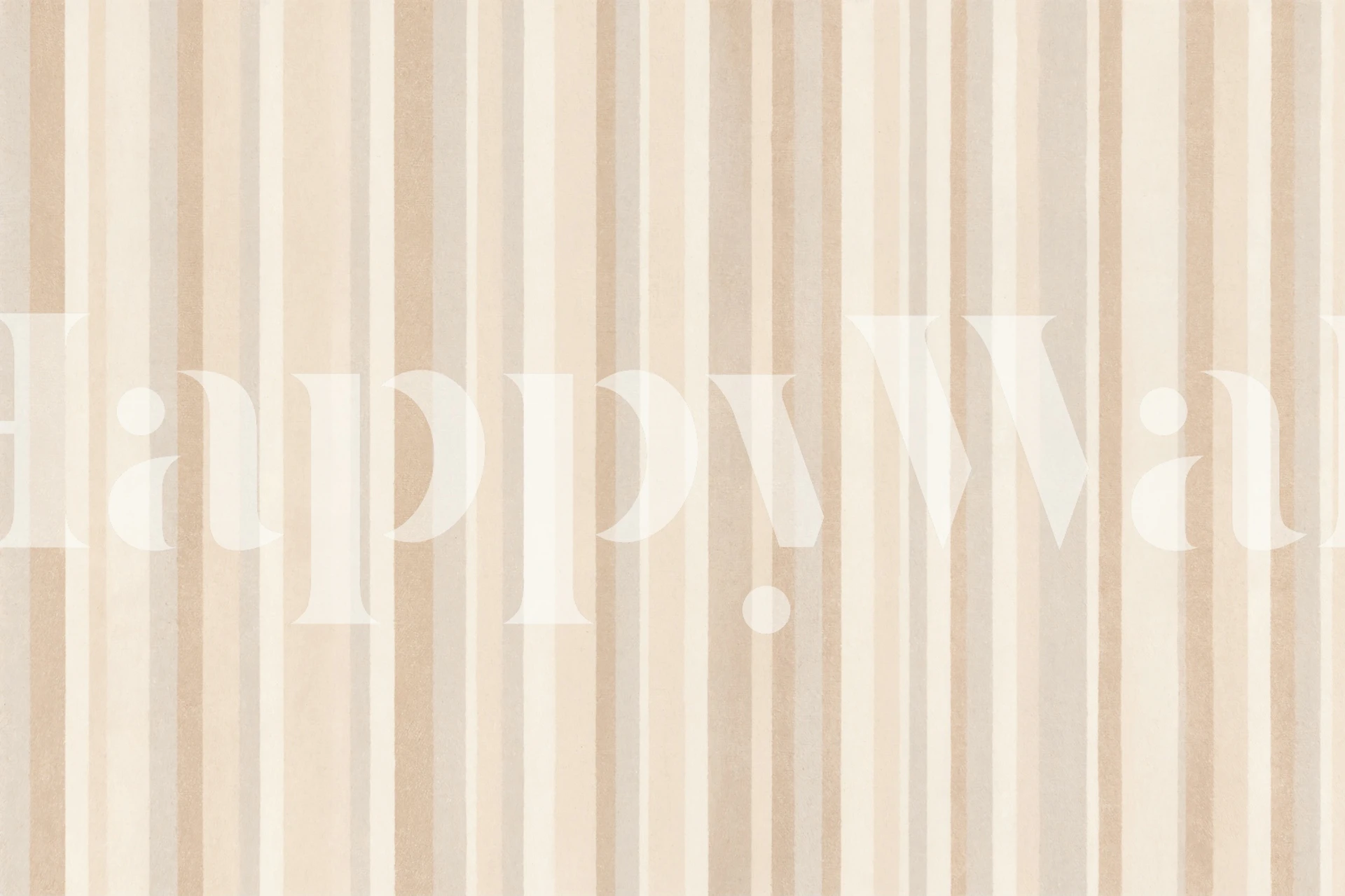 Warm sand striped wallpaper in a neutral room