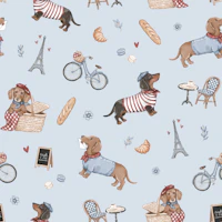 Oui Oui Weenie - blue behang
