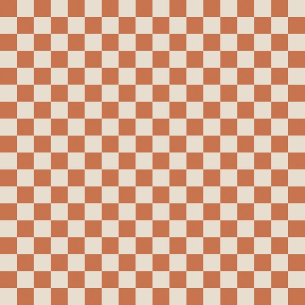Terracotta Cream Checkerboard