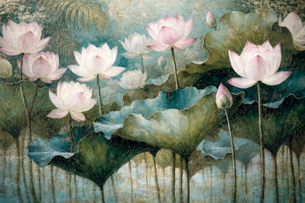 Vintage Lotus Blooms