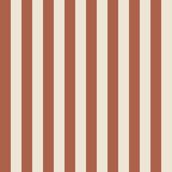 Terracotta and Cream Stripes - Medium