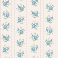 Lavina Shabby Chic stripe blue wallpaper