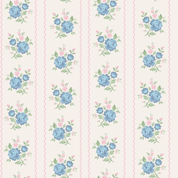 Lavina Shabby Chic stripe blue