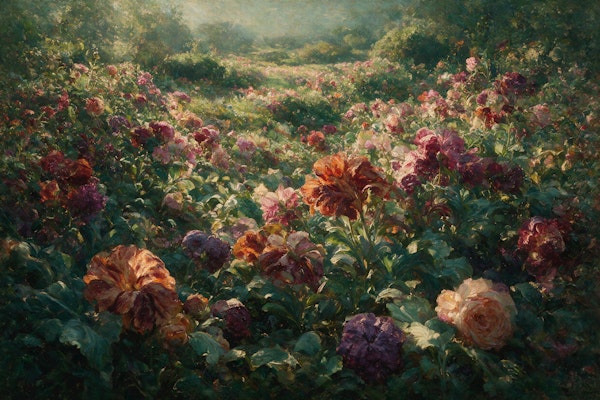 Sunlit Rose Garden Dreamscape