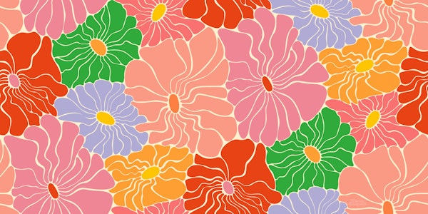 Cool Fluid Flowers - Bright Multi