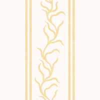 Leafy Vine & Double Stripes - Butter Yellow wallpaper