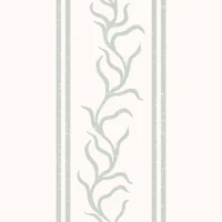Leafy Vine & Double Stripes - Light Gray wallpaper