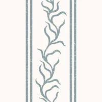 Leafy Vine & Double Stripes - Stone Blue wallpaper