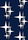 Mid Century Modern Atomic Stars Navy Blue