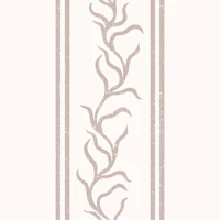 Leafy Vine & Double Stripes - Dusty Rose wallpaper