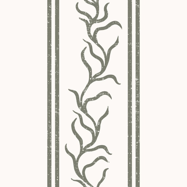 Leafy Vine & Double Stripes -Eucalyptus Green