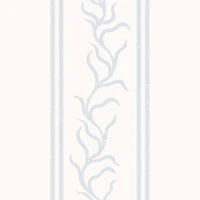 Leafy Vine & Double Stripes - Light Blue wallpaper