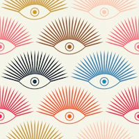 Art Deco Eye - Rainbow Multi wallpaper