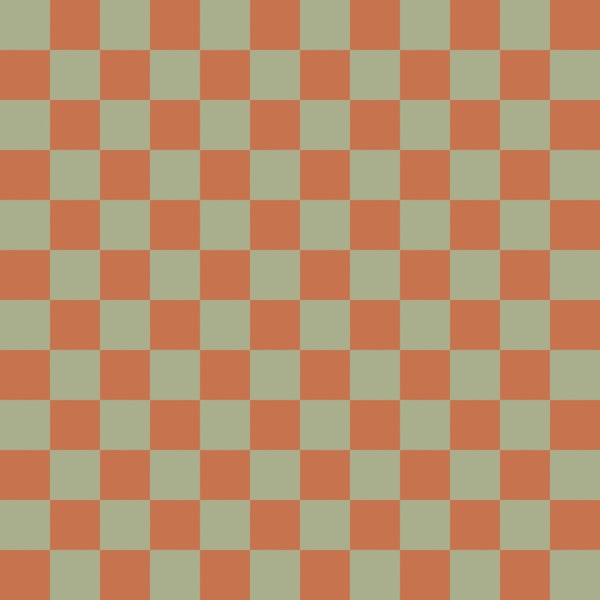 Terracotta Olive Checkerboard