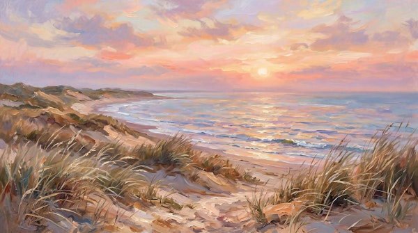 Sunset Beach Dunes Painting