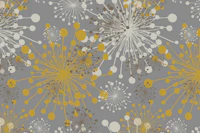 Dandelions grey mustard papel pintado