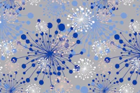 Dandelions grey royal blue papel pintado