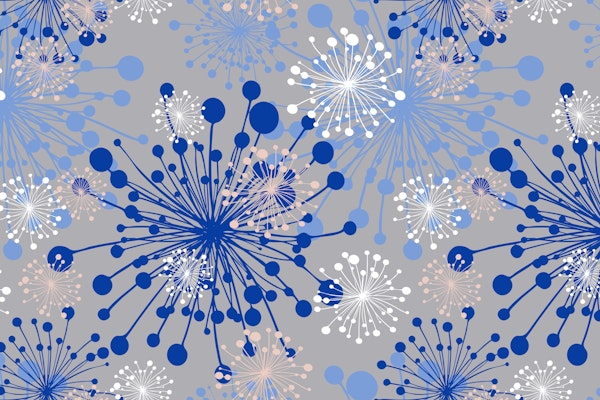 Dandelions grey royal blue