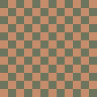 Muted Green Orange Checkers behang