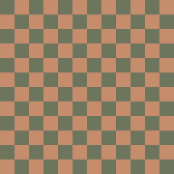 Muted Green Orange Checkers